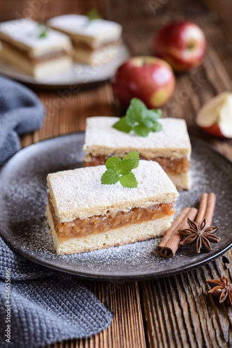 Wallpaper Mural Cinnamon apple pie slices with powdered sugar icing Torontodigital.ca