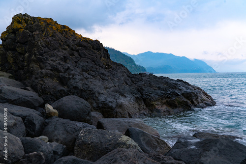 Black Sea coast in Sarpi village, Adjara, Georgia