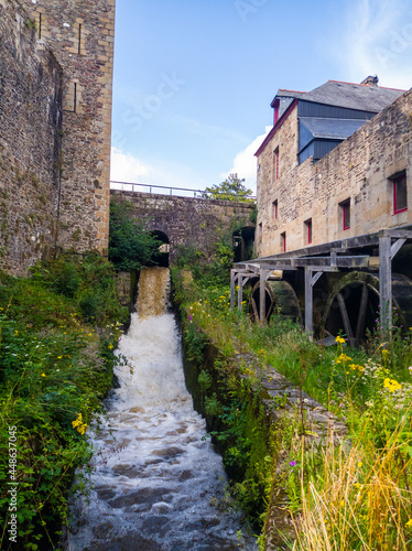 Water mill inside the castle of Fougeres. Brittany region  Ille et Vilaine department  France