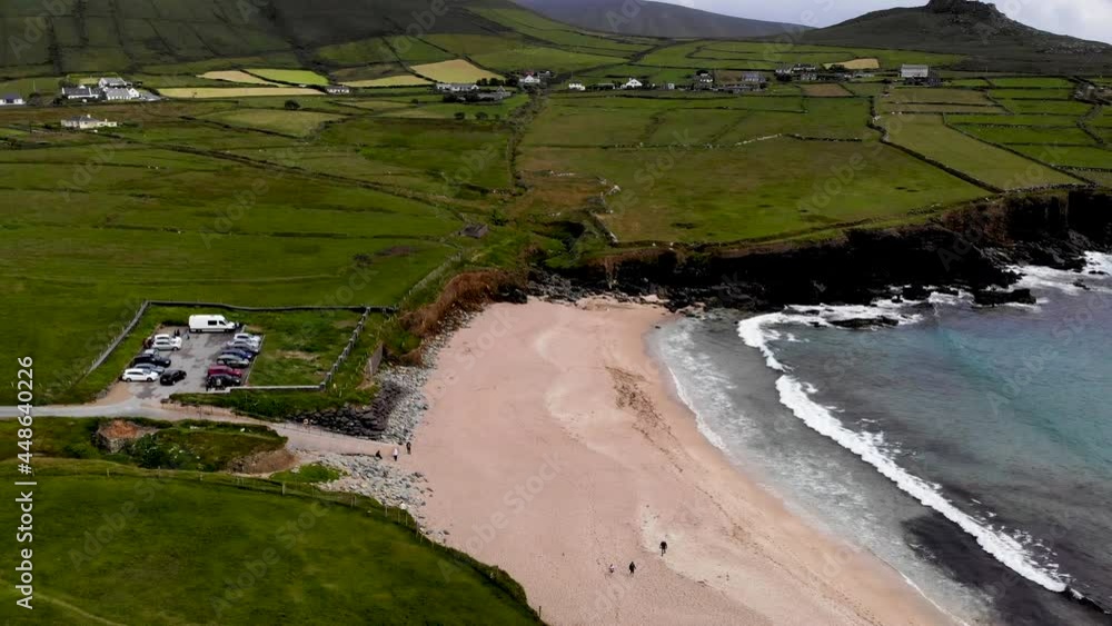 summer day in Ireland, ocean beach with waves summer day in Ireland, ocean beach with waves