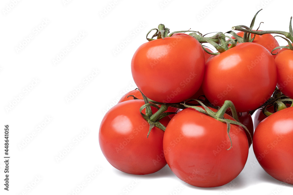 Realistic looking tomatoes isolated white background Realistic looking tomatoes isolated white background