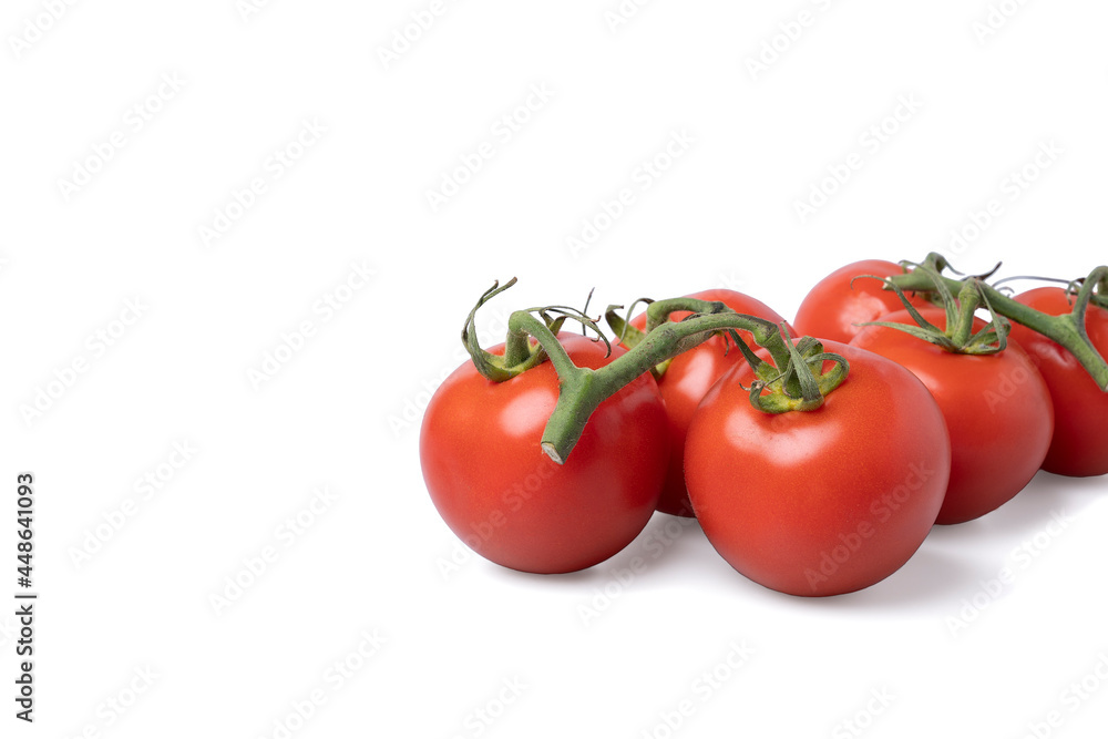 Realistic looking tomatoes isolated white background Realistic looking tomatoes isolated white background