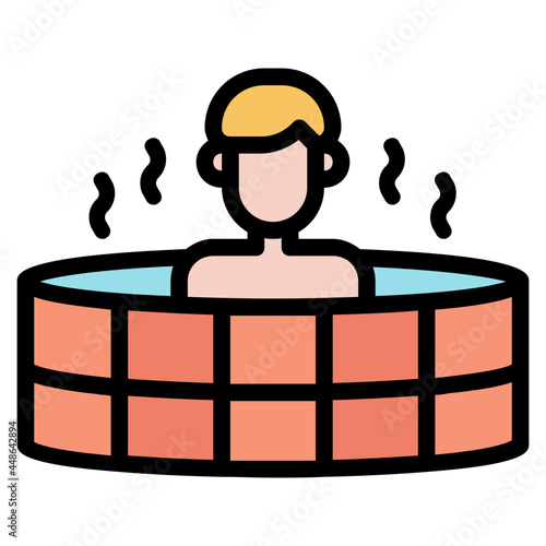 hot tub Color line icon