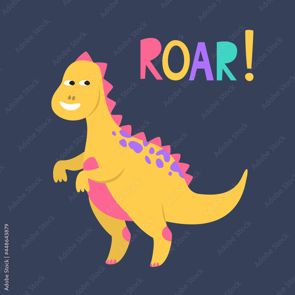 Cartoon dinosaur with Cartoon dinosaur with