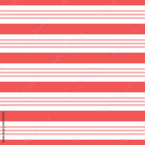 Vector seamless horizontal stripes pattern, candy cane. Christmas design for wallpaper, fabric, textile, wrapping.