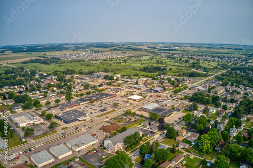 Aerial View of the Madison Suburb of Waunakee, Wisconsin