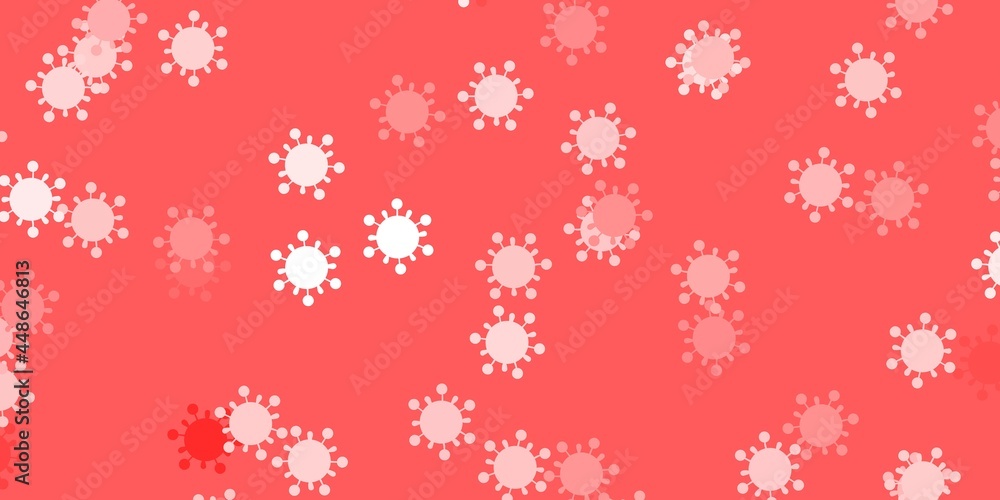 Light red vector backdrop with virus symbols. Light red vector backdrop with virus symbols.