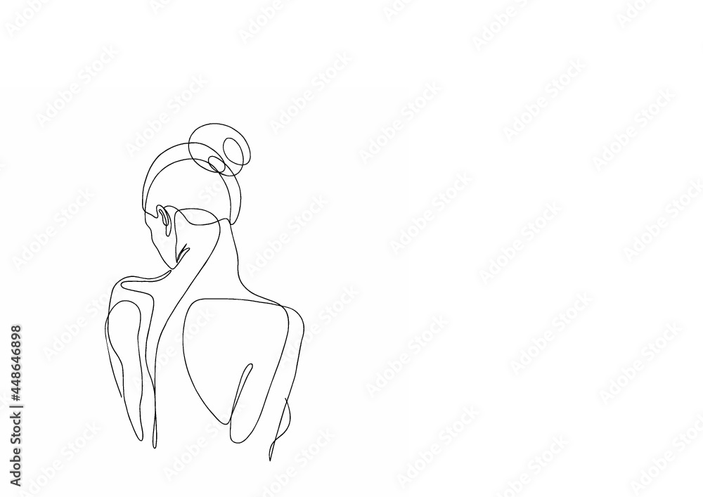 Fototapeta premium minimalistic girl back illustration