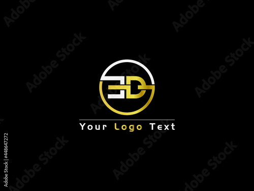 Letter ED Logo, Golden ed d&e Logo Icon Vector Stock For Business