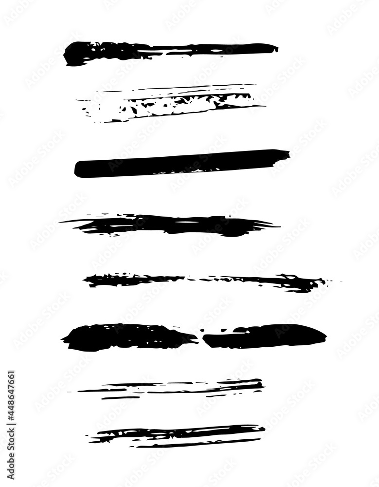 Brush strokes set. Vector illustration Brush strokes set. Vector illustration