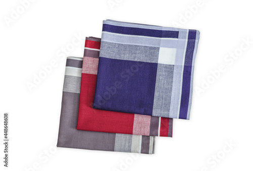 Vintage stripped Handkerchiefs for men isolated on white background. 