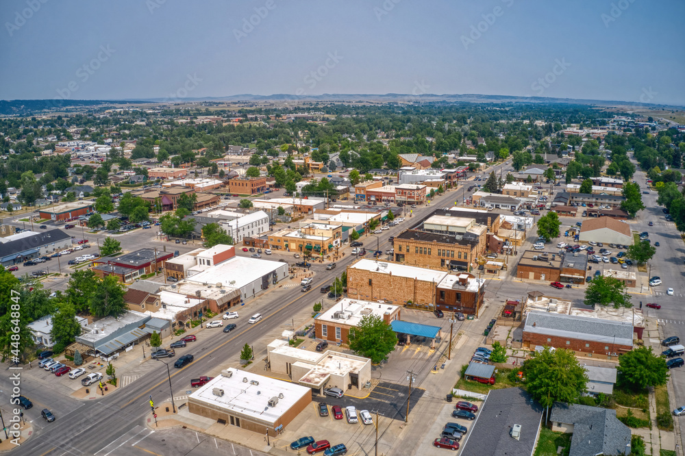 Aerial View of Spearfish, South Dakota in Summer