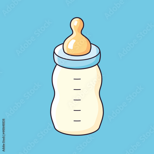 Baby milk bottle cartoon vector