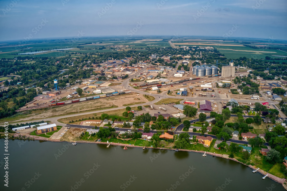 Fototapeta premium Aerial View of Redfield, South Dakota which claims to be the Pheasant Capitol of the World
