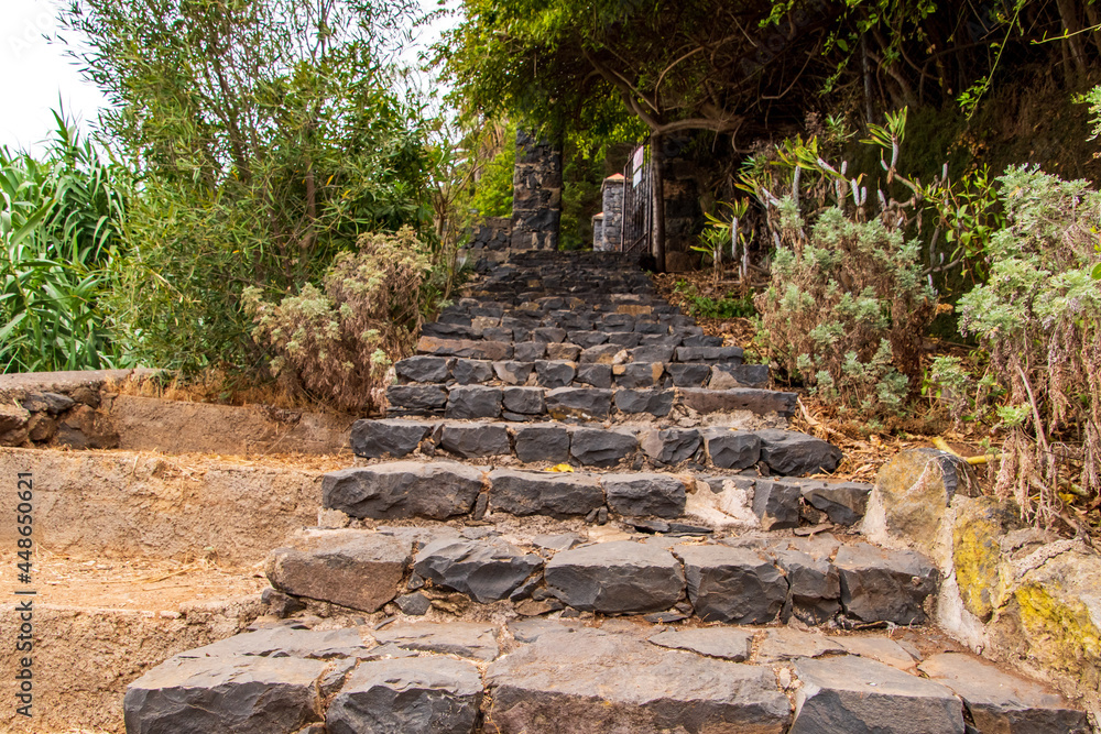 Escaleras en un parque en la isla de Tenerife