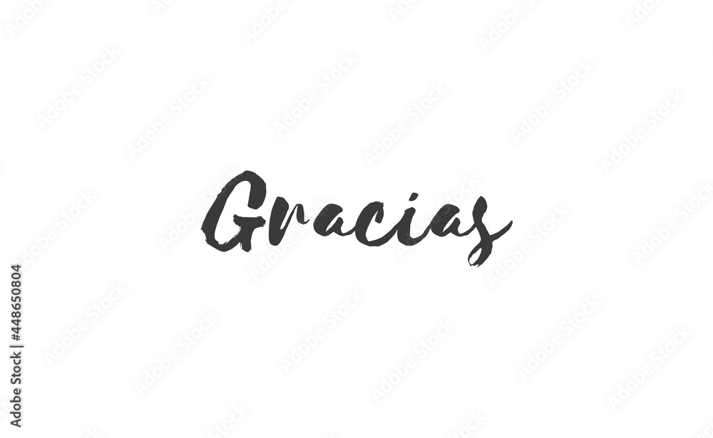 Gracias vector lettering. Thank you in Spanish. Phrase handwritten calligraphy. Gracias vector lettering. Thank you in Spanish. Phrase handwritten calligraphy.
