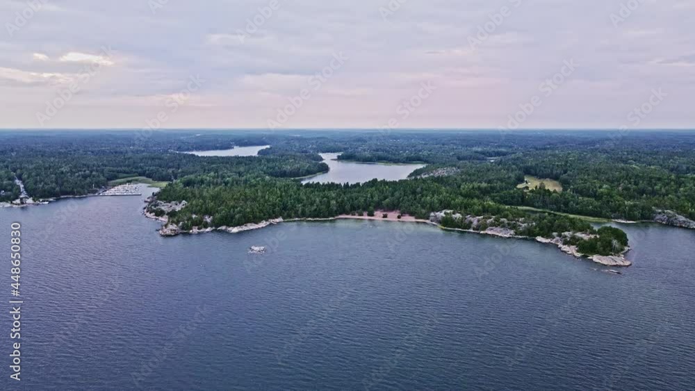 Popular sandy beach on Björnö outside Stockholm Popular sandy beach on Björnö outside Stockholm