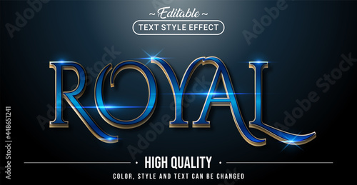 Editable text style effect - Royal Blue text style theme. photo