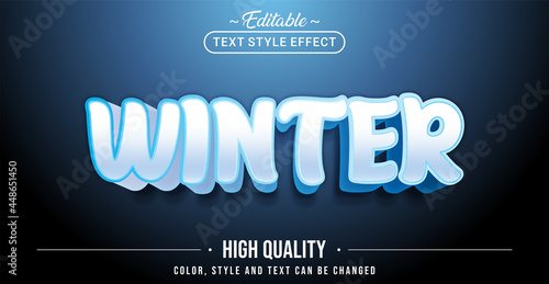 Editable text style effect - Winter text style theme.