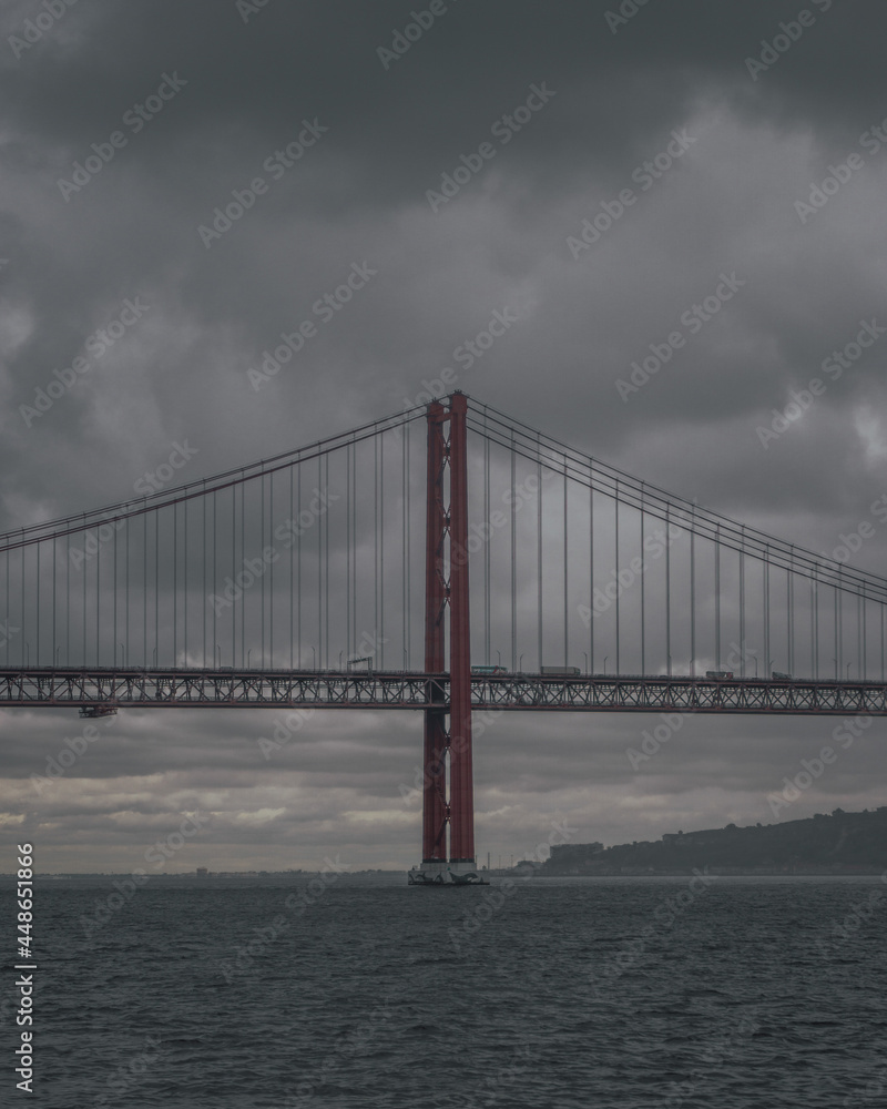 Naklejka premium Sideview from 25 de Abril Bridge, Lisbon, Portugal