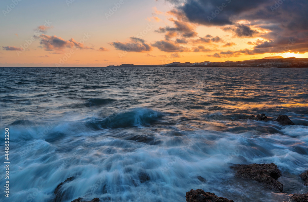 Sunset time at Playa de la Tejita. Tenerife, Spain Sunset time at Playa de la Tejita. Tenerife, Spain