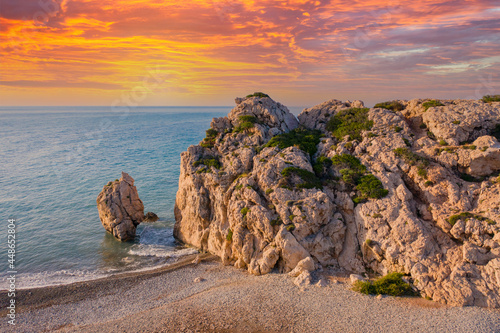 Summer sunset on island of ...