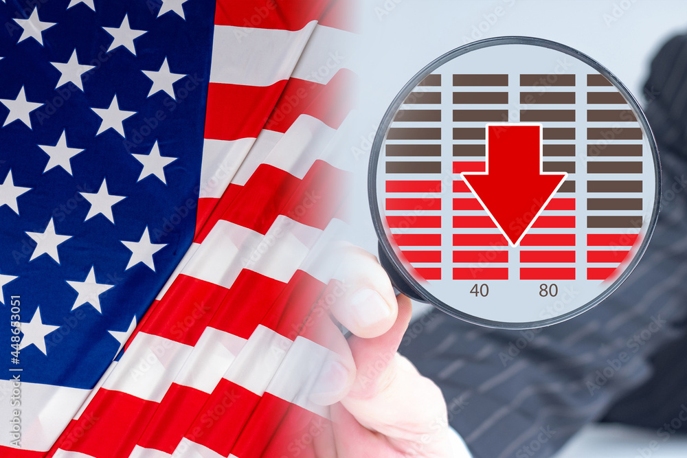 Forecast Of Financial Problems In Usa Concept Us Stock Market Collapse