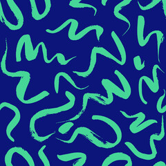 Acrylglasbilder Dunkelblaue Muster Wellenförmige Pinselstriche Handgemalte Textur  © Oleksandra
