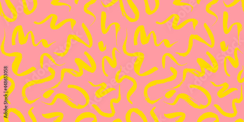 Vector seamless pattern with wavy brush strokes. Hand painted stylish texture for fabric, wallpaper, wrapping.