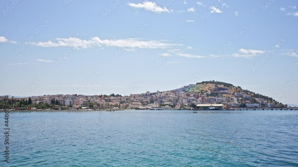Panoramic view from the sea in Kusadasi, Turkey Panoramic view from the sea in Kusadasi, Turkey