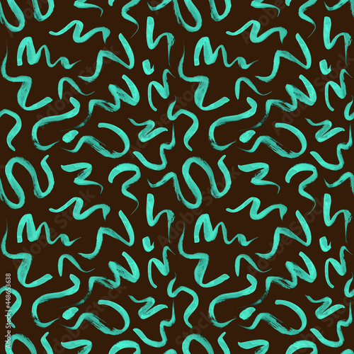 Vector seamless pattern with wavy brush strokes. Hand painted stylish texture for fabric  wallpaper  wrapping.