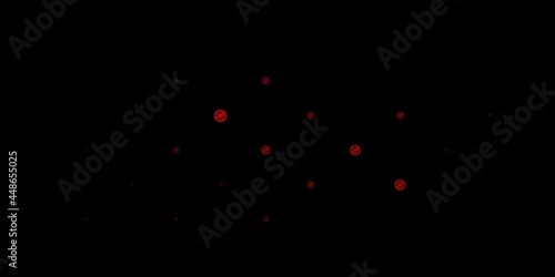 Dark Red vector backdrop with virus symbols.