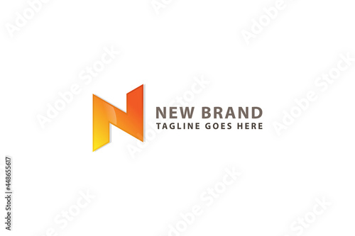 Letter N creative 3d orange color glittering awesome arrow technological business logo Free Download Letter N creative 3d orange color glittering awesome arrow technological business logo - GFXLoad