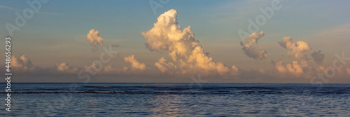 Panorama of the Azov Sea at sunrise