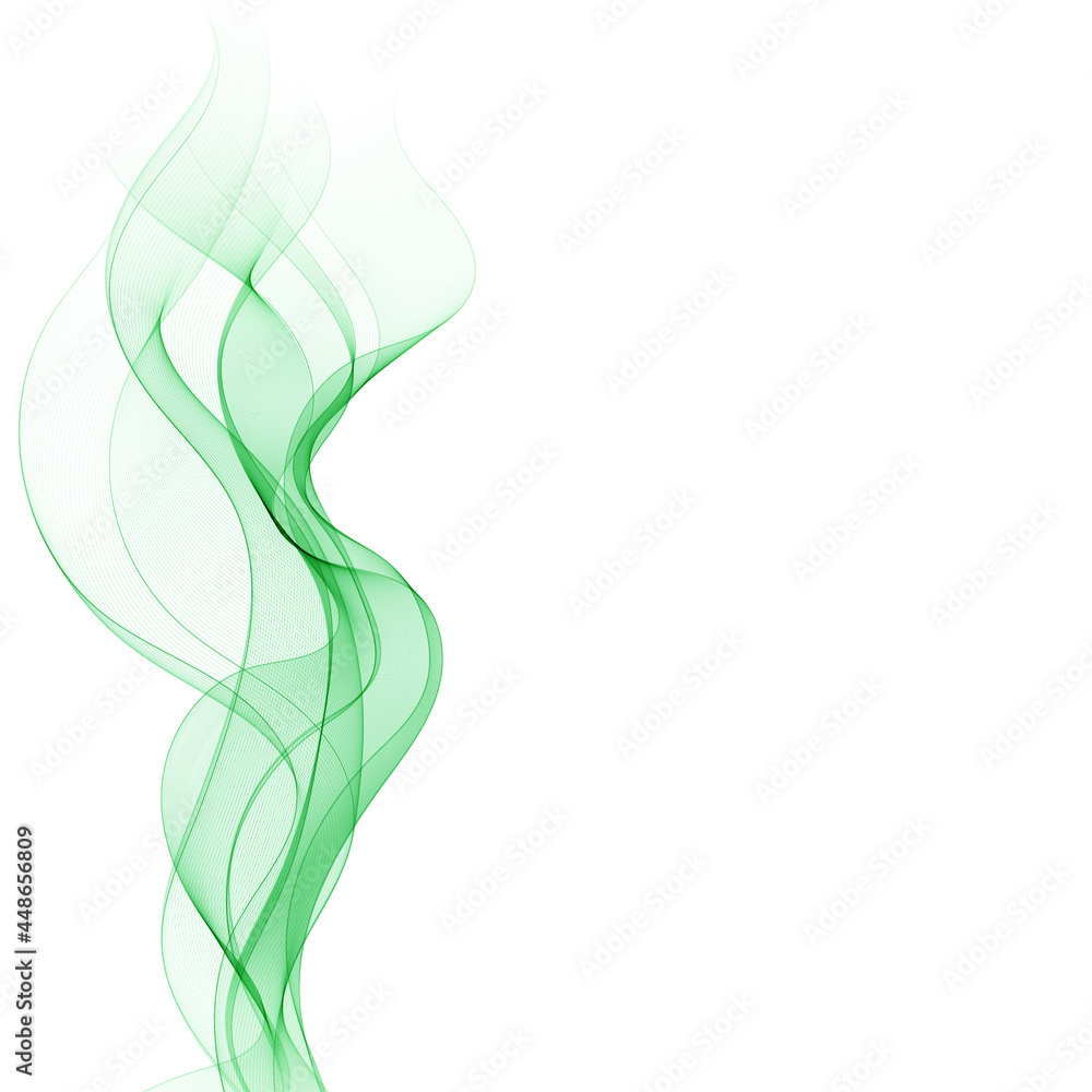 Transparent colored wave flow on a white background. abstract background. Green color wave. eps 10 Transparent colored wave flow on a white background. abstract background. Green color wave. eps 10