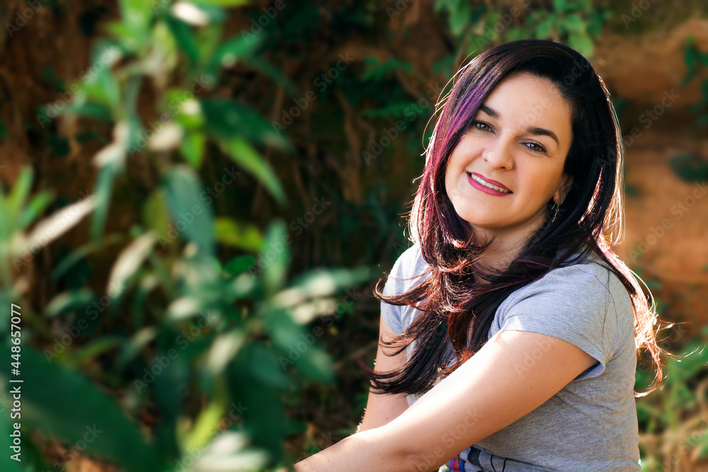 white woman on nature background doing pose white woman on nature background doing pose