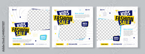 Kids fashion sale social media banner template premium vector