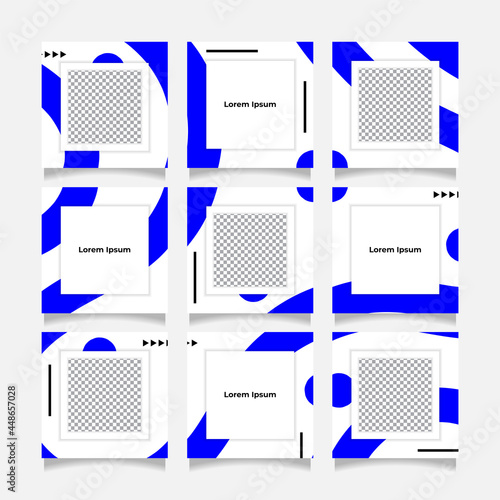 Creative instagram puzzle feed with 9 templates	
