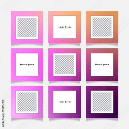 Creative instagram puzzle feed with 9 templates	
