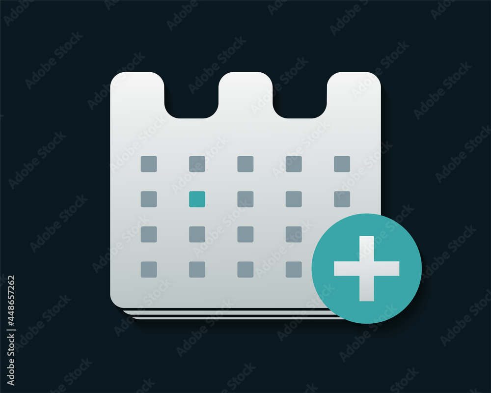 Obraz premium Calendar plus symbol. Add event. Add new appointment on calendar. Illustration vector