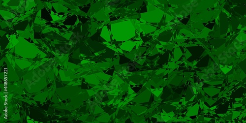 Dark Green vector background with polygonal forms.
