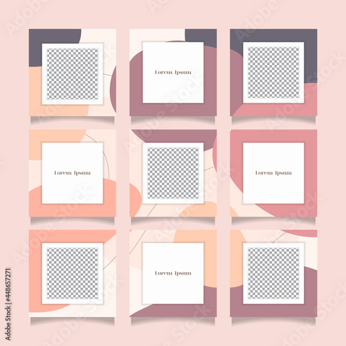 Creative instagram puzzle feed with 9 templates	
