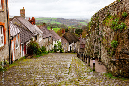 Quadro em tela Shaftesbury Dorset England very pretty cobbled street called Gold Hill