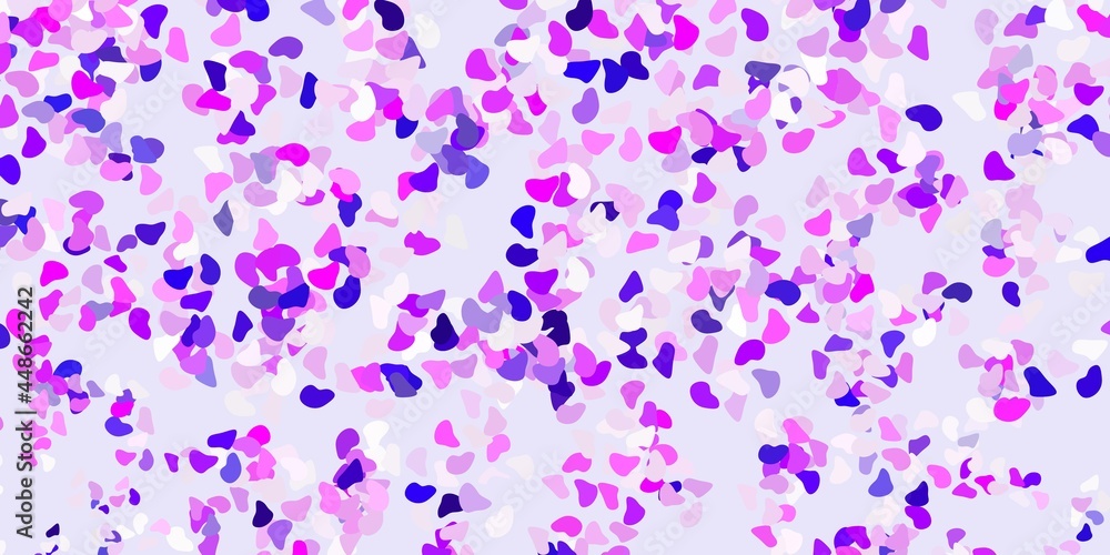 Light purple, pink vector backdrop with chaotic shapes.