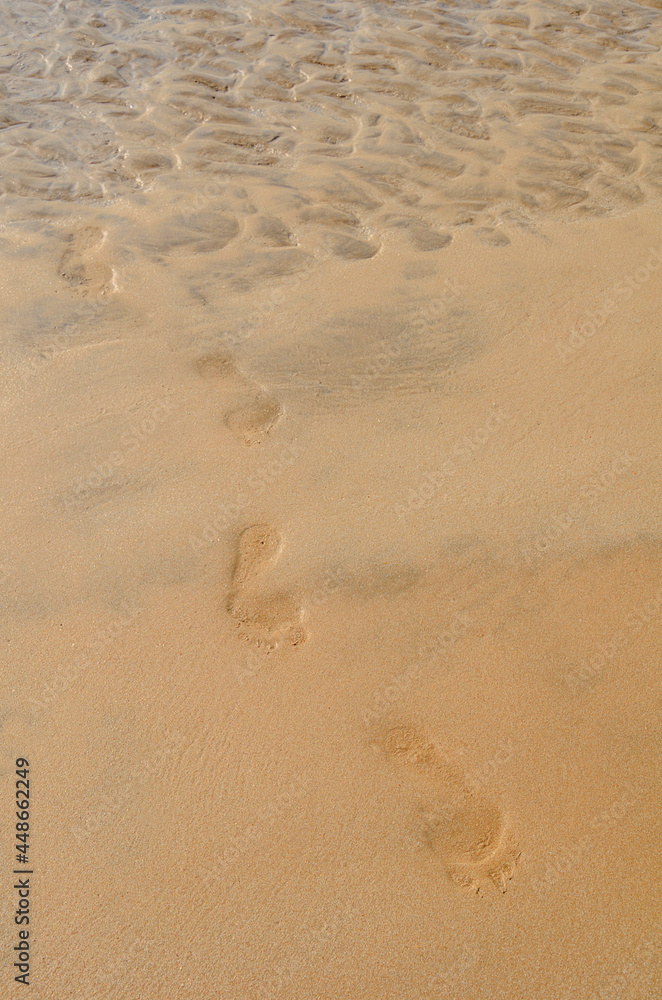 Footsteps or footprints on the beach Footsteps or footprints on the beach