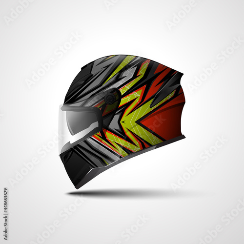 Racing Sport helmet wrap decal and vinyl sticker design for Sport Car and Motorcycle.
