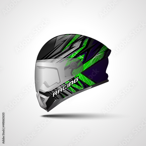 Racing Sport helmet wrap decal and vinyl sticker design for Sport Car and Motorcycle.