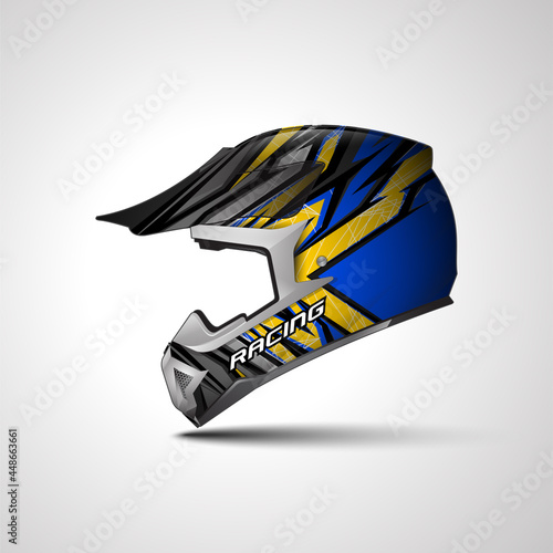 Racing Sport helmet wrap decal and vinyl sticker design for Sport Car and Motorcycle.