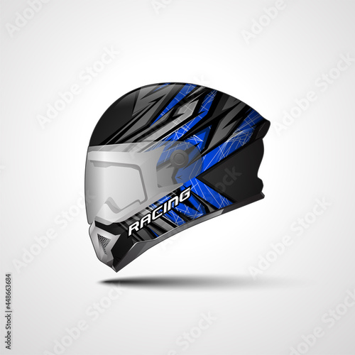 Racing Sport helmet wrap decal and vinyl sticker design for Sport Car and Motorcycle.