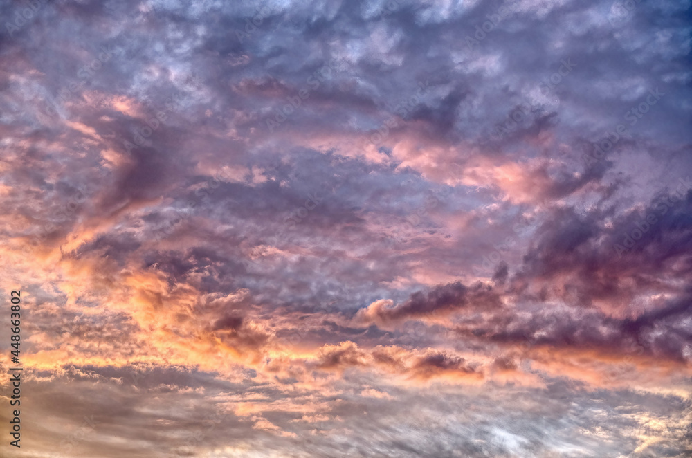 Violet, pink, orange and blue dream kind of morning clouds 